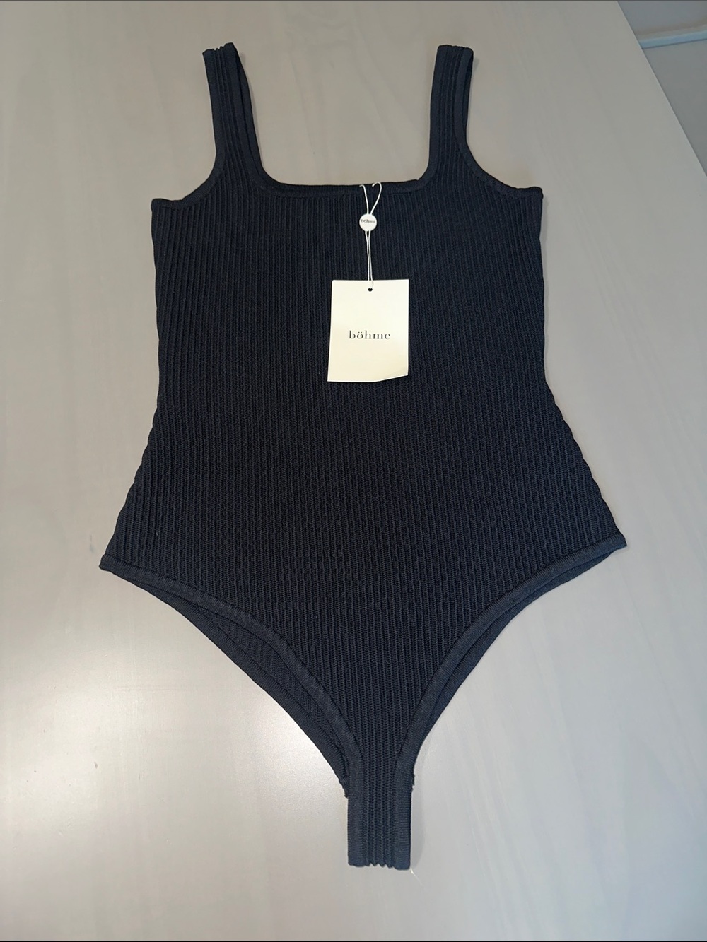 Böhme Ribbed Square Neck Bodysuit